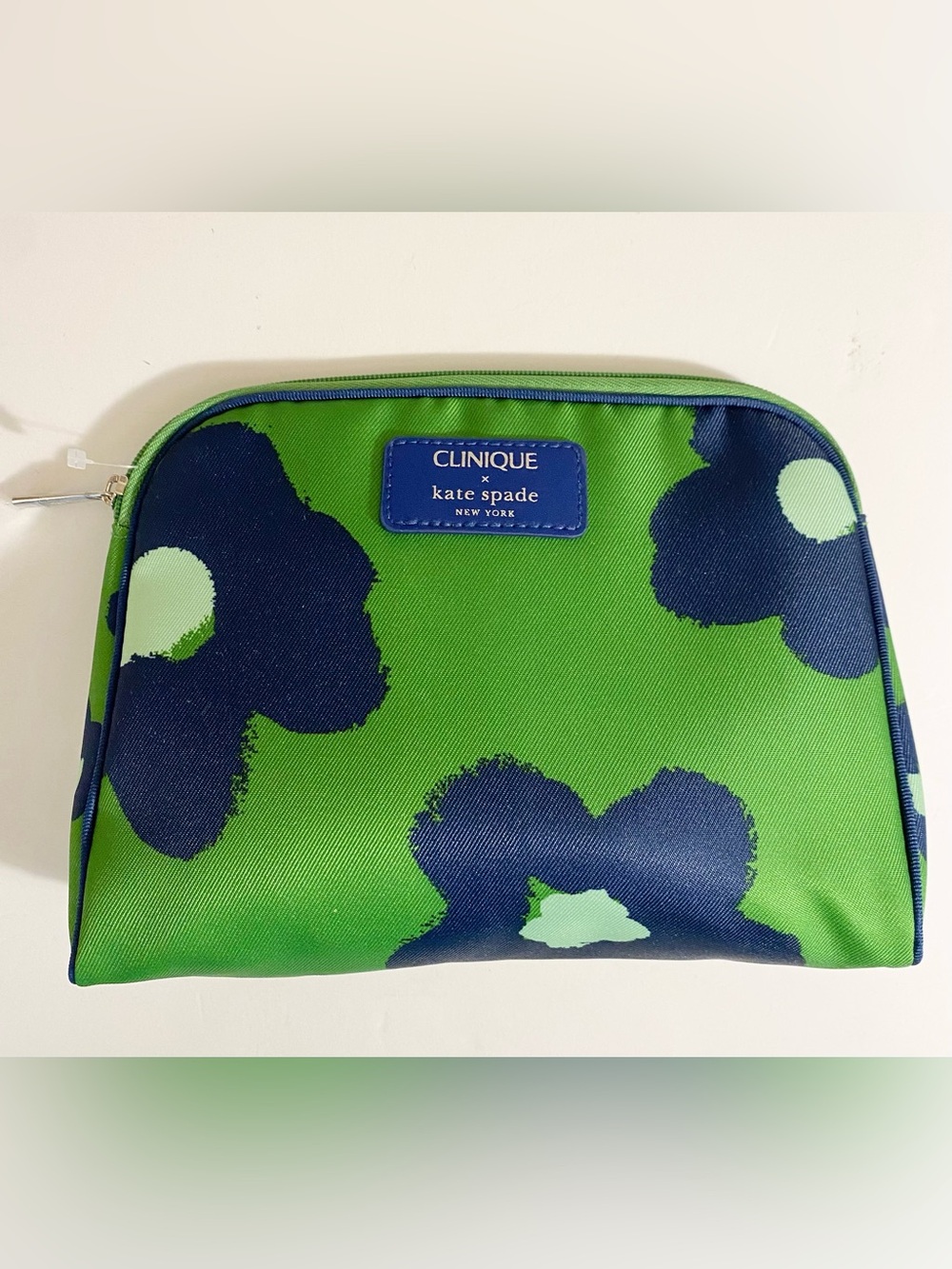 Clinique x Kate Spade Navy & Green Floral Cosmetic Bag NWOT